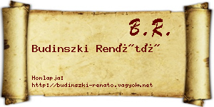 Budinszki Renátó névjegykártya